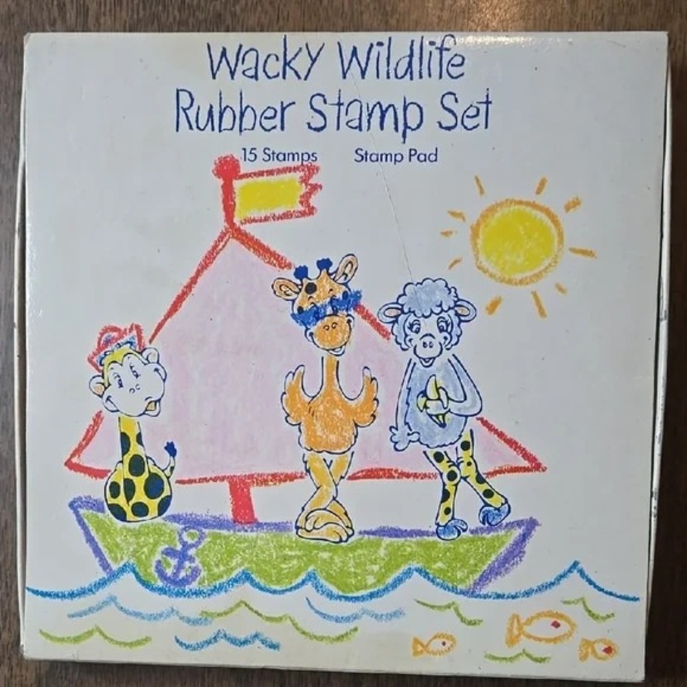 Avon Wacky Wildlife Rubber Stamp Set, 15 Stamps,‎ Vintage
